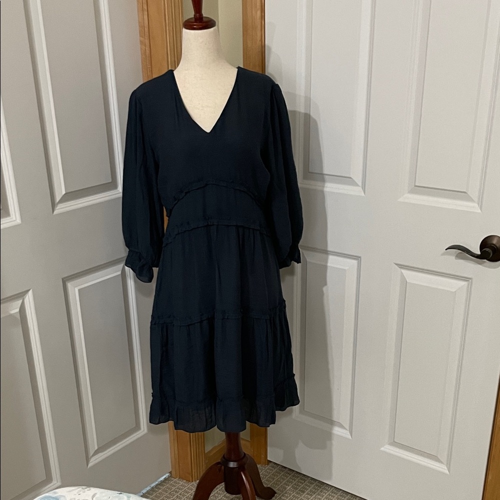 Navy Dress - A line cut - Size M